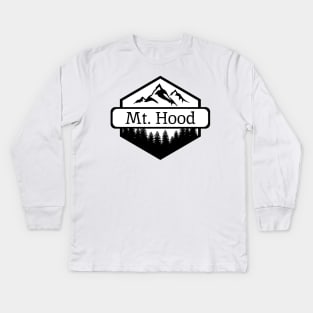 Mt. Hood Oregon Mountains and Trees Kids Long Sleeve T-Shirt